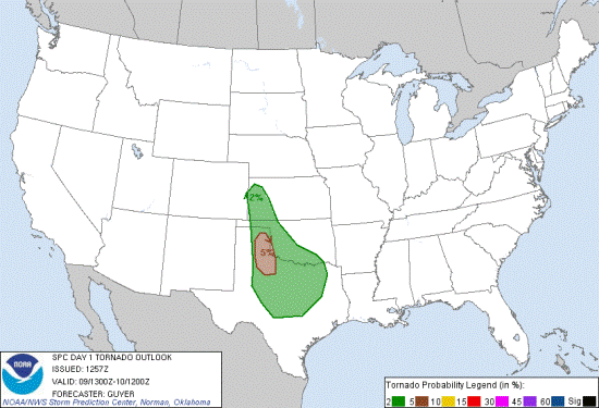 Tornado Probability for Saturday